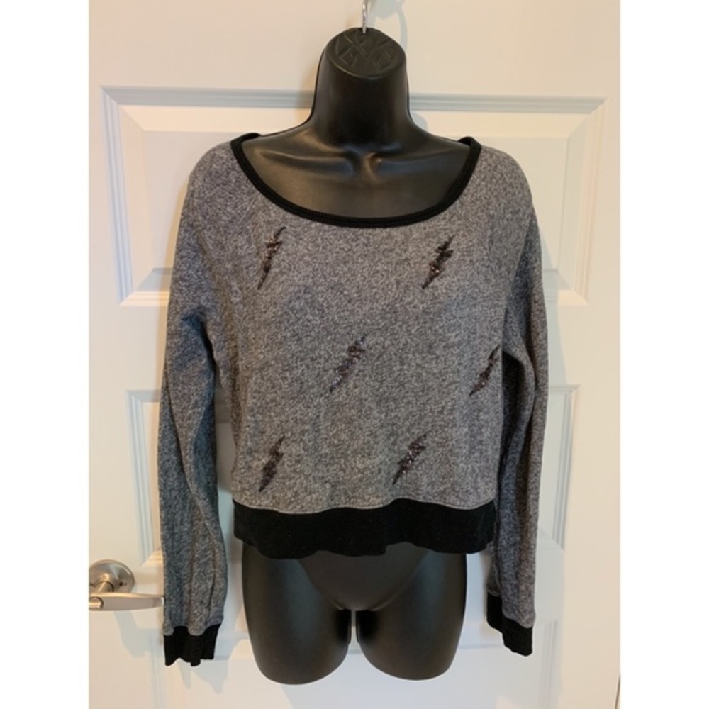 Express Women’s Gray Lightning‎ Sequin Sweater